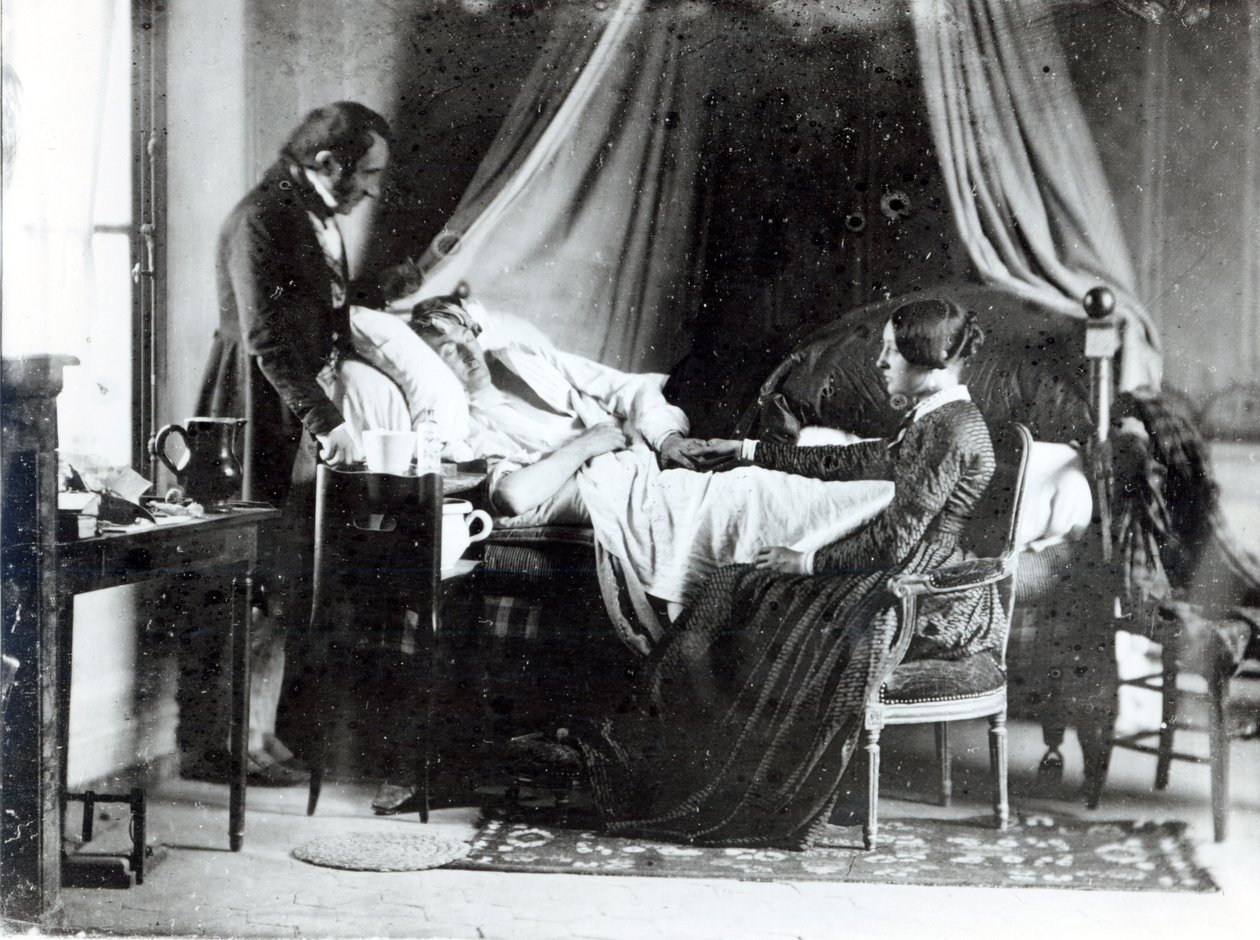 Het Bezoek van de Dokter aan de Patiënt, c.1840-50 door Louis Adolphe Humbert de Mollard