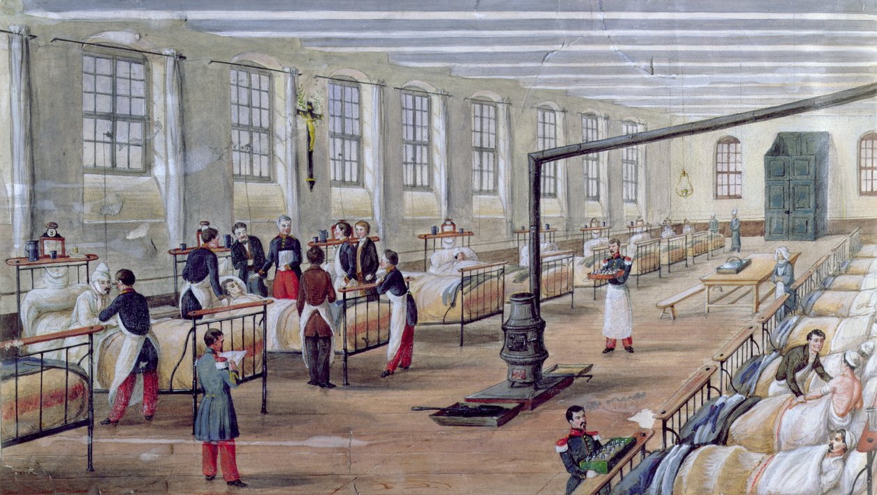 Militair Hospitaal van Val-de-Grâce in Parijs, 1854 door Louis Amable Crapelet
