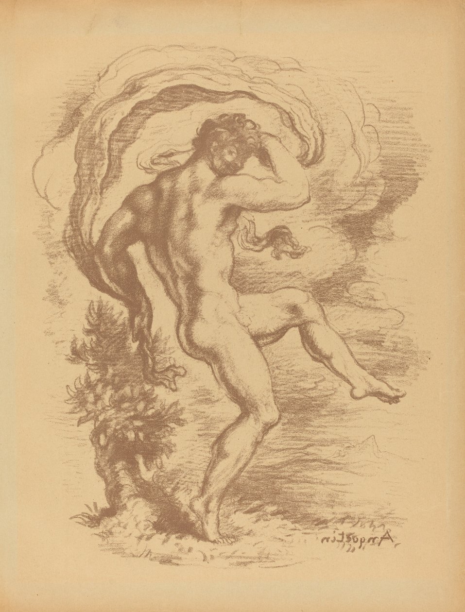 Naakte danseres door Louis Anquetin