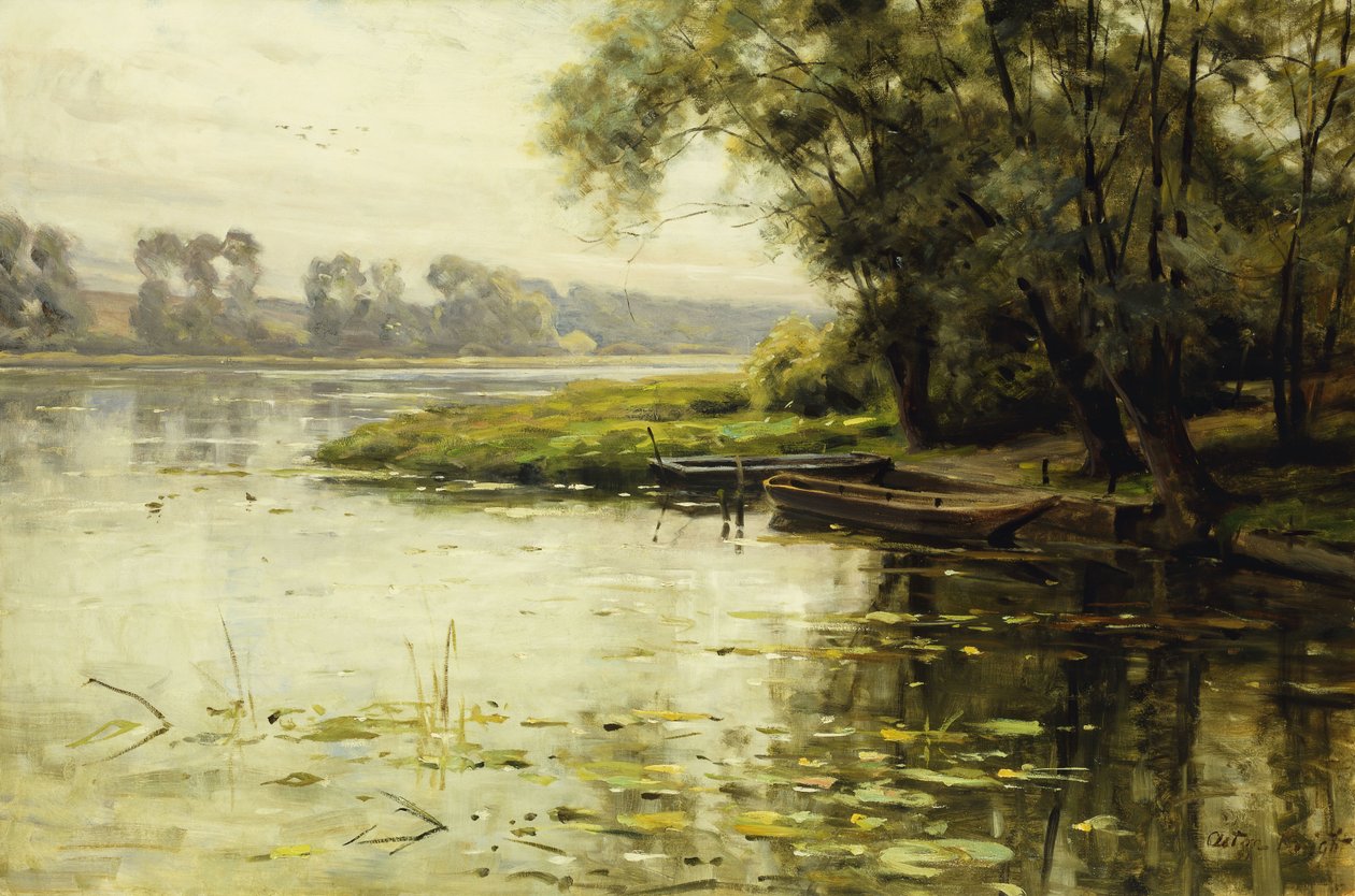 Weide aan de Rivieroever door Louis Aston Knight