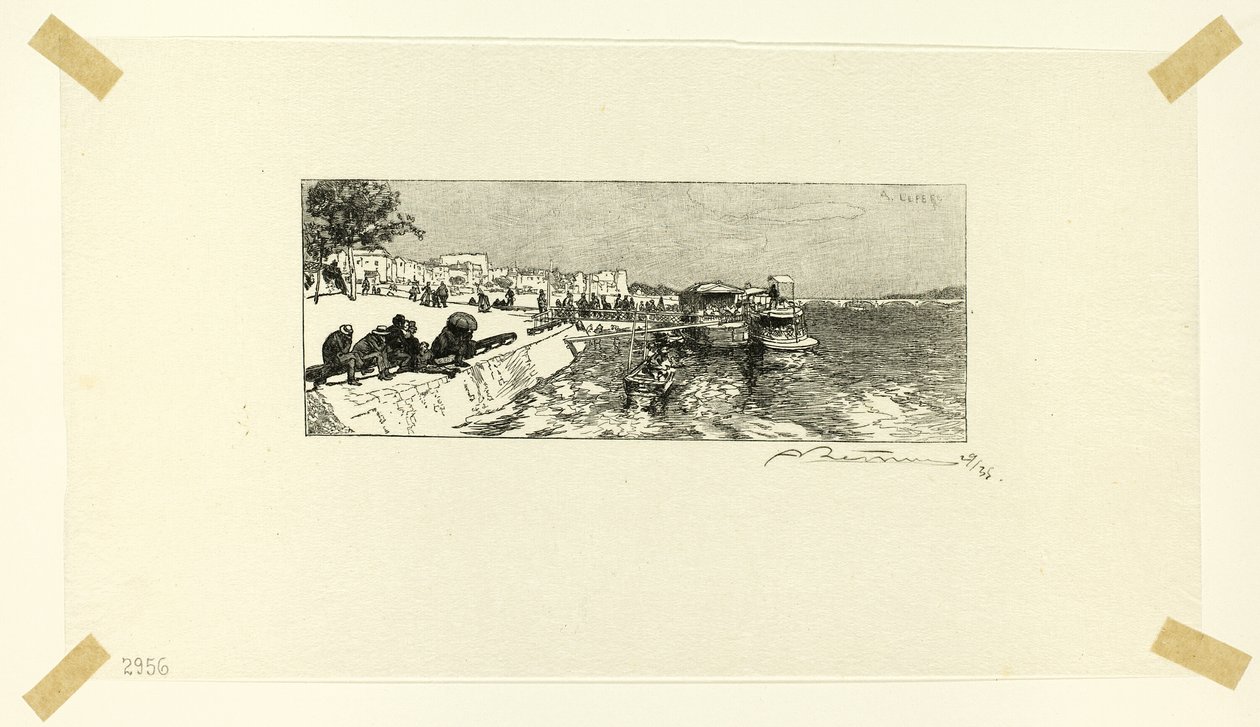 Bercy Wharf, plaat twee van Le Long de la Seine et des Boulevards door Louis Auguste Lepère