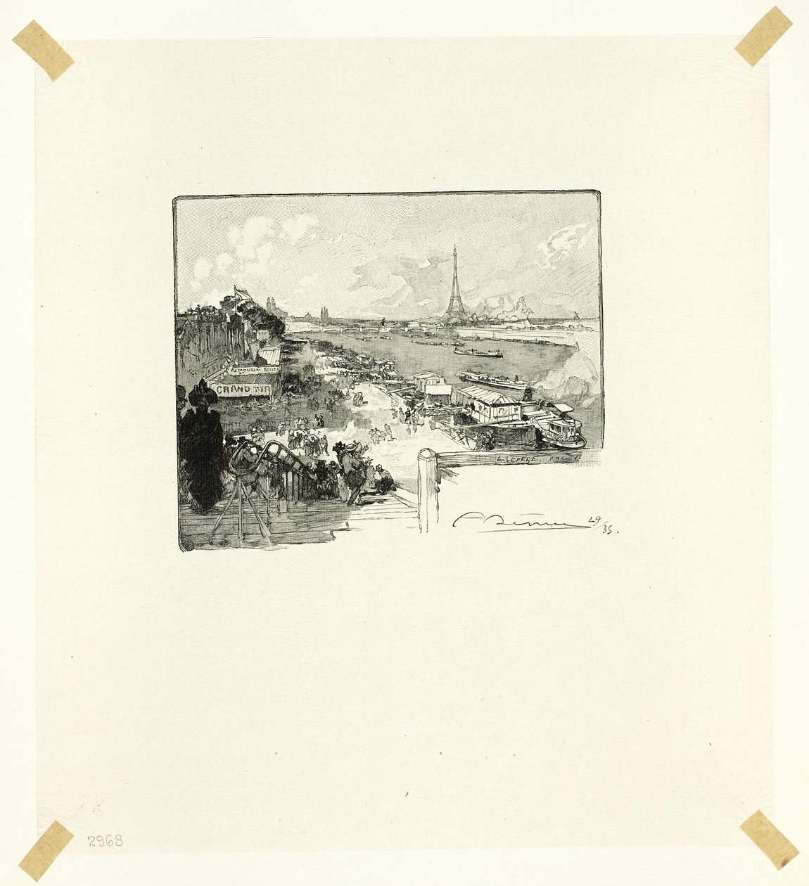 De dageraad, plaat veertien uit Le Long de la Seine et des Boulevards door Louis Auguste Lepère