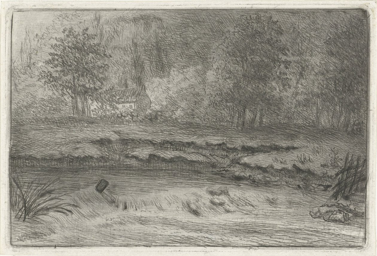 Rivier met waterval door Louis Bernard Coclers