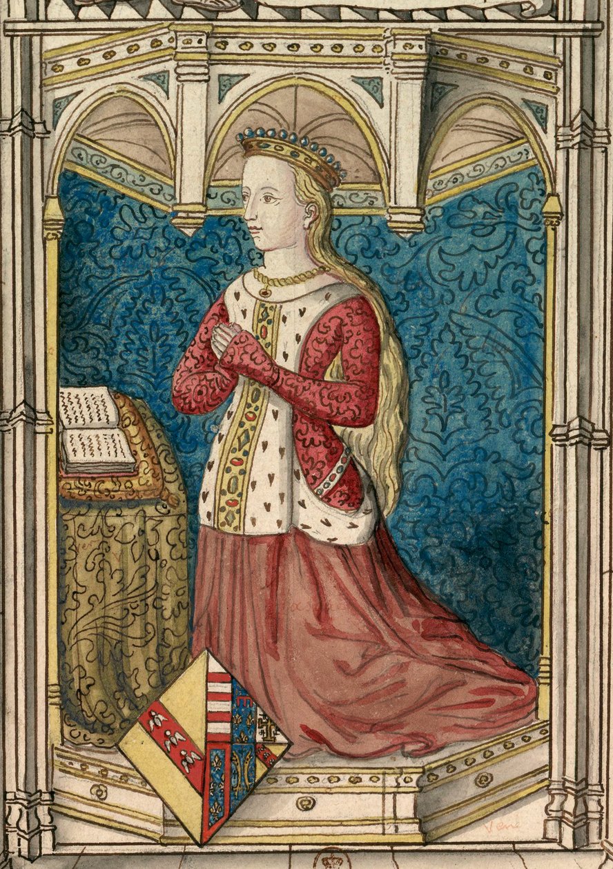 Tekening van het glas-in-loodraam van Yolande d