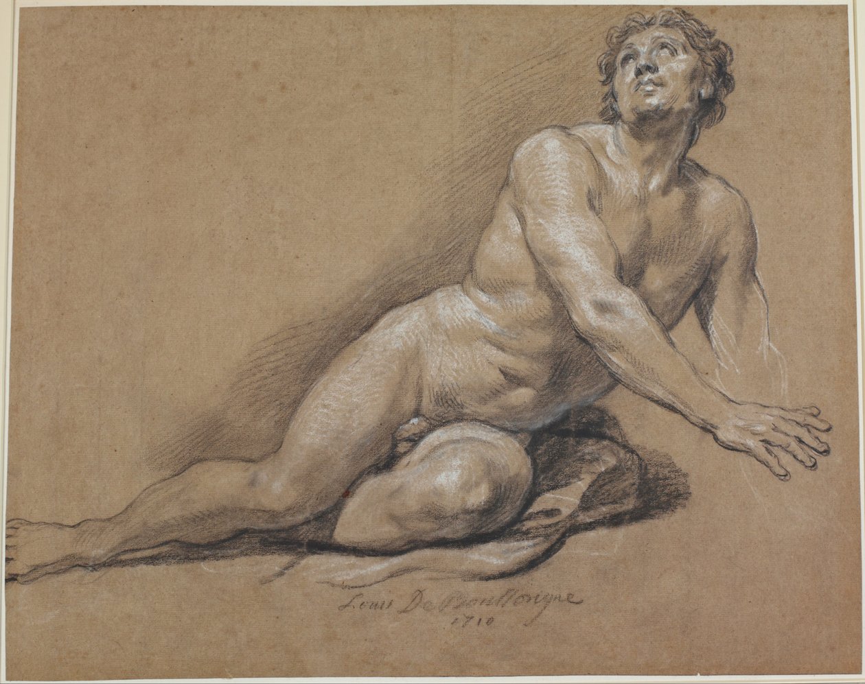Liggend mannelijk naakt door Louis Boullongne the younger