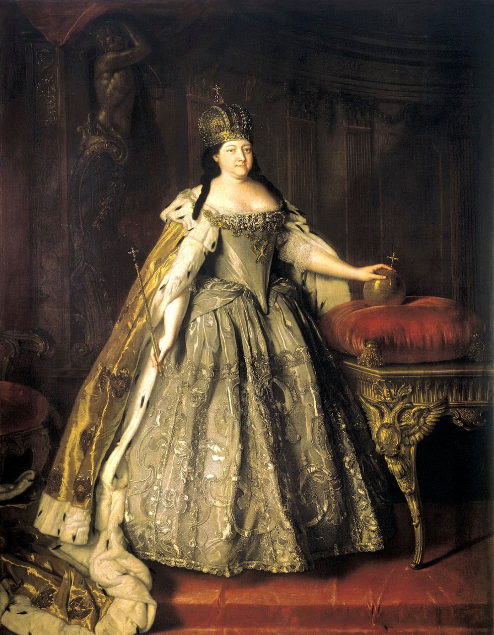 Portret van keizerin Anna Ioannovna door Louis Caravaque