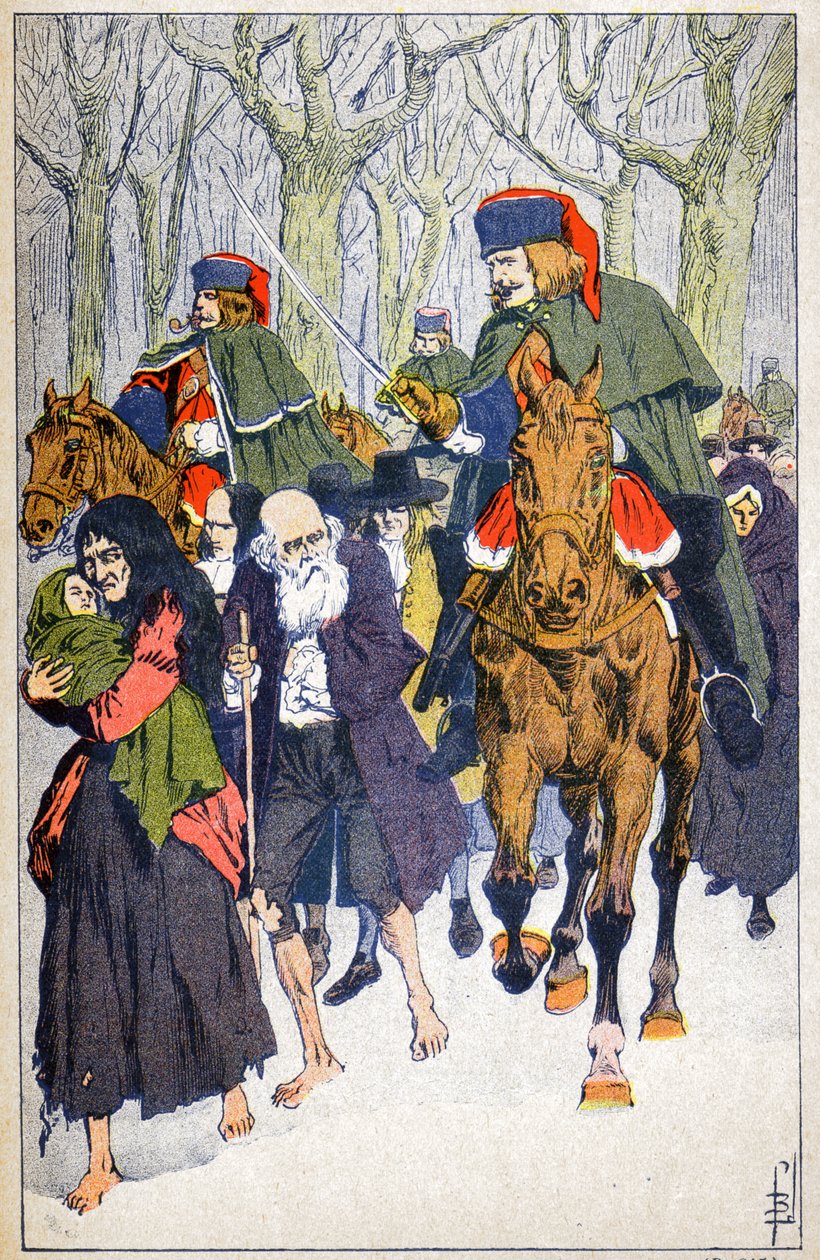 Arrestatie van protestanten door Louis Charles Bombled