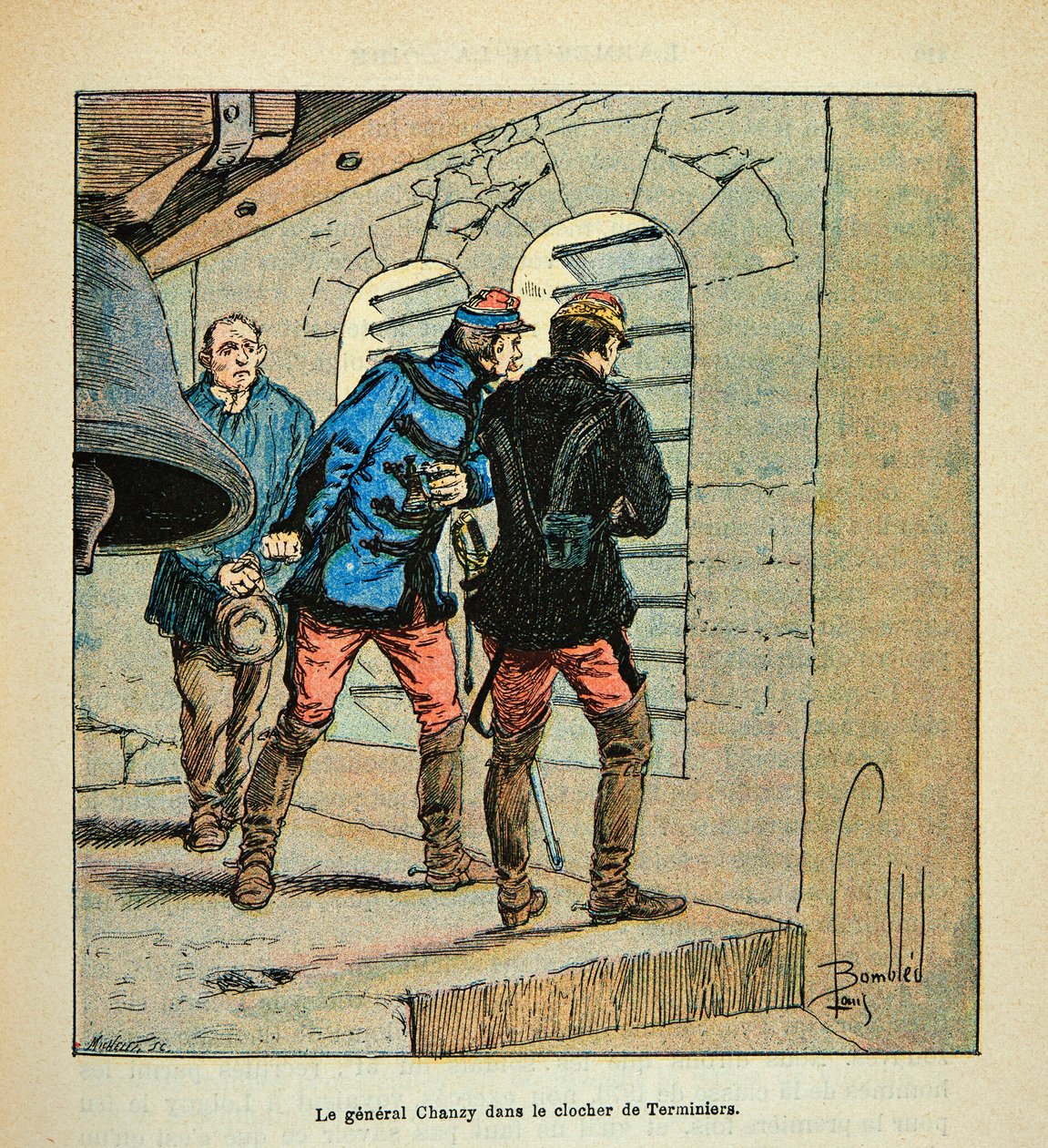 Generaal Chanzy in de klokkentoren van Terminiers tijdens de slag bij Loigny in december 1870, privécollectie door Louis Charles Bombled