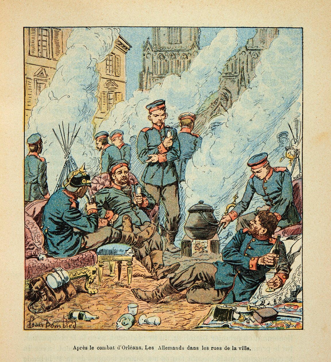 De Duitsers bezetten de stad Orleans op 11 oktober door Louis Charles Bombled