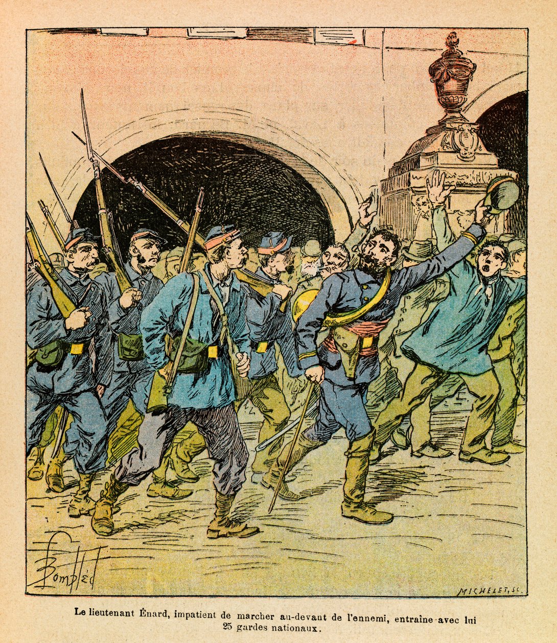 De oostelijke Armee van Eugene Sergeant, bekend als Grenest: Tijdens de gevechten bij Epinal in oktober 1870, leidde luitenant Enard enthousiast de Nationale Garde door Louis Charles Bombled