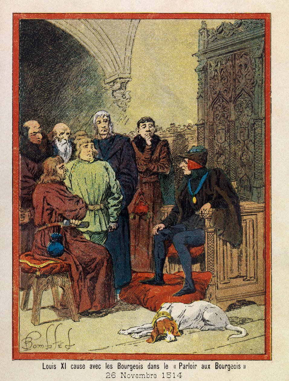 De Grote Dagen van het Stadhuis van Parijs door A. Mercier, geïllustreerd door Louis Bombled (1862-1927): Op 26 november door Louis Charles Bombled