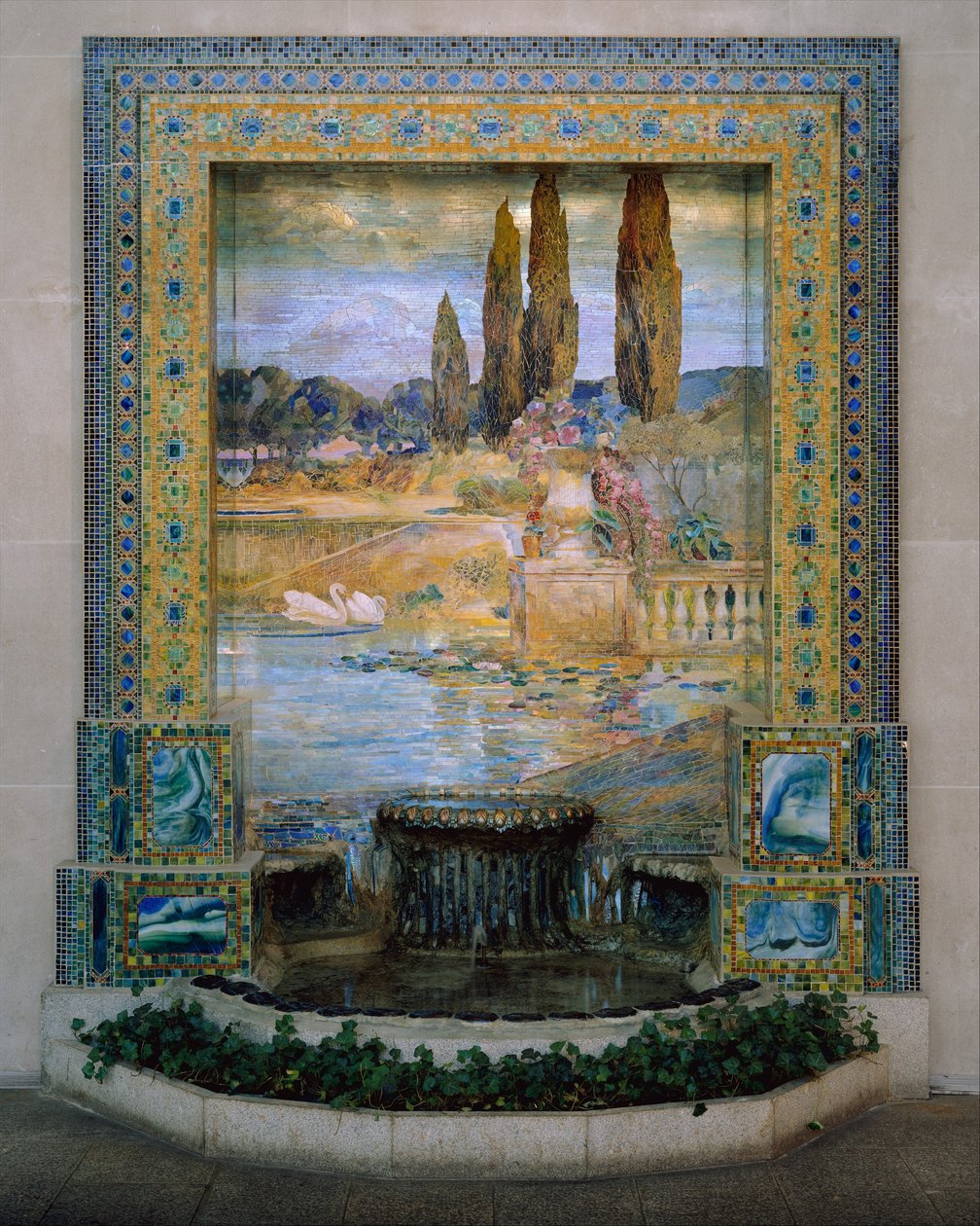 Tuinlandschap door Louis Comfort Tiffany