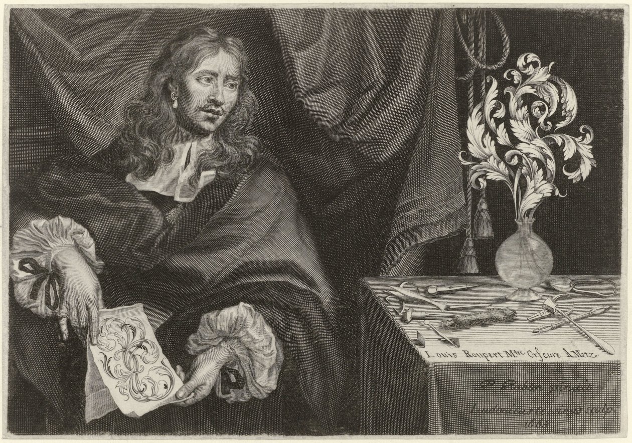Titelprent met het portret van Louis Roupert door Louis Cossin