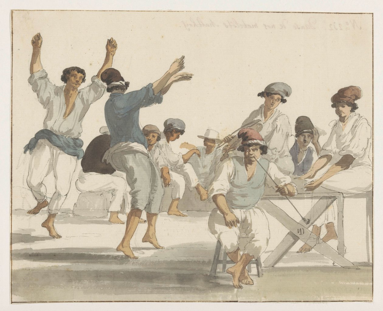 Dansende Maltezer matrozen door Louis Ducros
