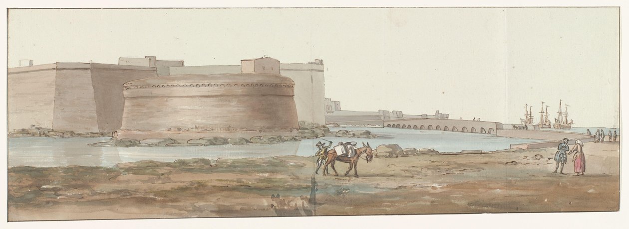 Gezicht op Gallipoli door Louis Ducros