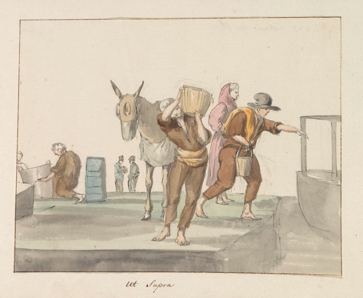 Klederdrachten van eiland Gozo (Voyage en Italie, en Sicile et à Malte - 1778) door Louis Ducros