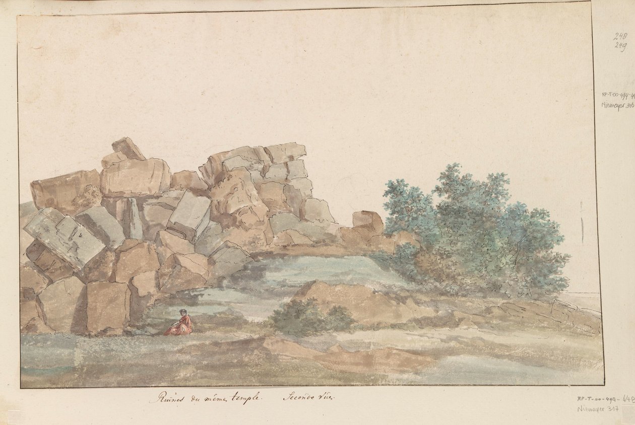 Resten van Zeus Olympus tempel bij Agrigento door Louis Ducros