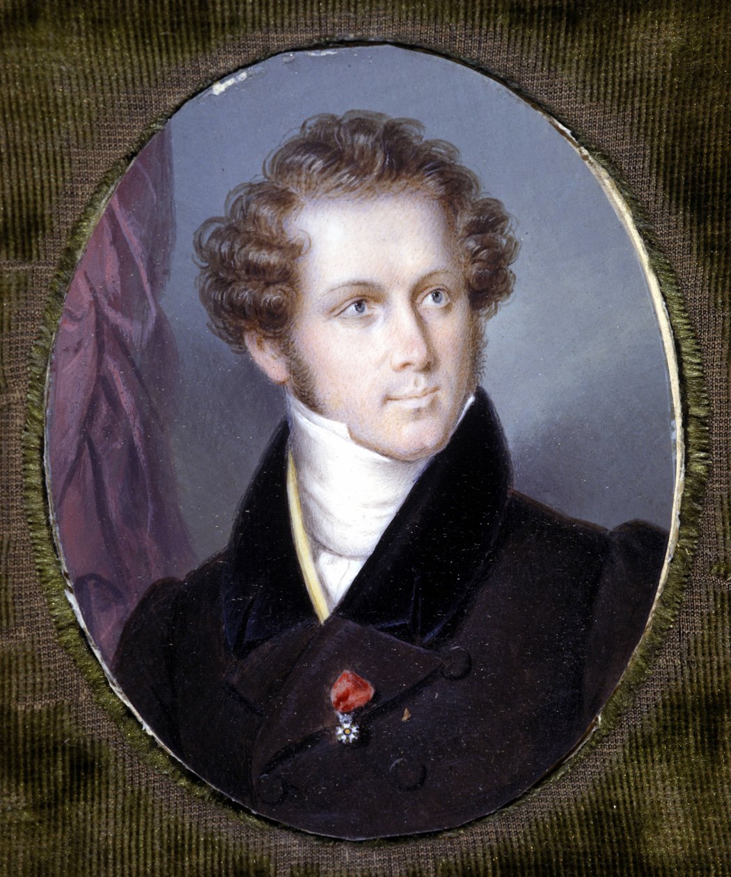 Portret van Vincenzo Bellini (1801 - 1835). Miniatuur van de Dupré. Museo della Scala. Milaan. door Louis Dupré