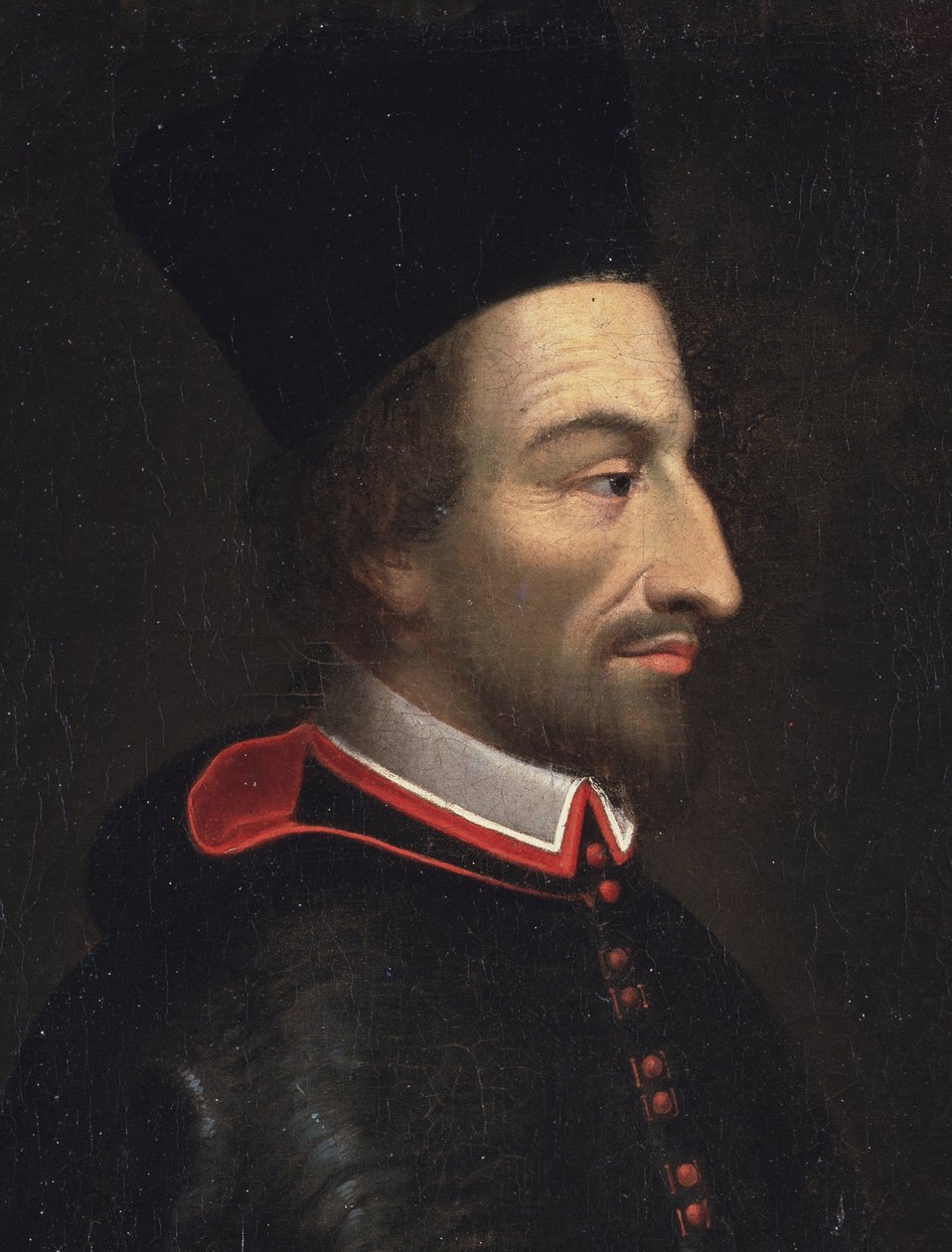 Portret van Cornelius Jansen, genaamd Jansenius, bisschop van Ieper (detail) door Louis Dutielt
