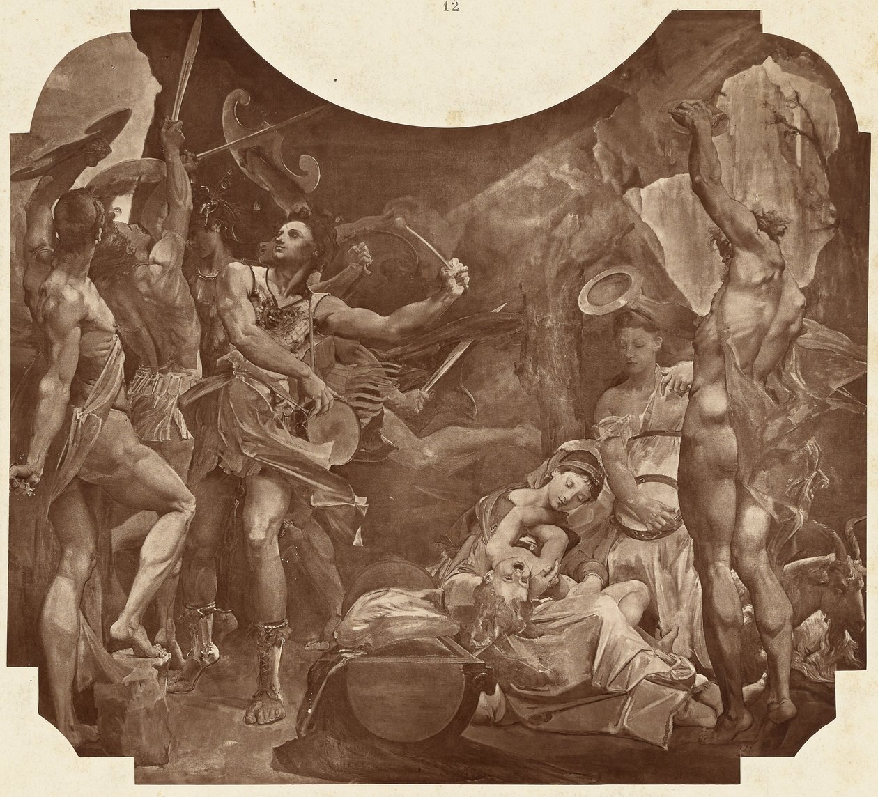 Jupiter en de Corybantes door Louis Emile Durandelle