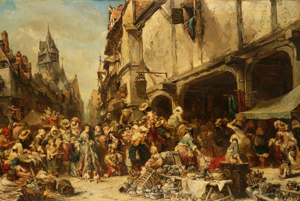 De Markt door Eugene Isabey