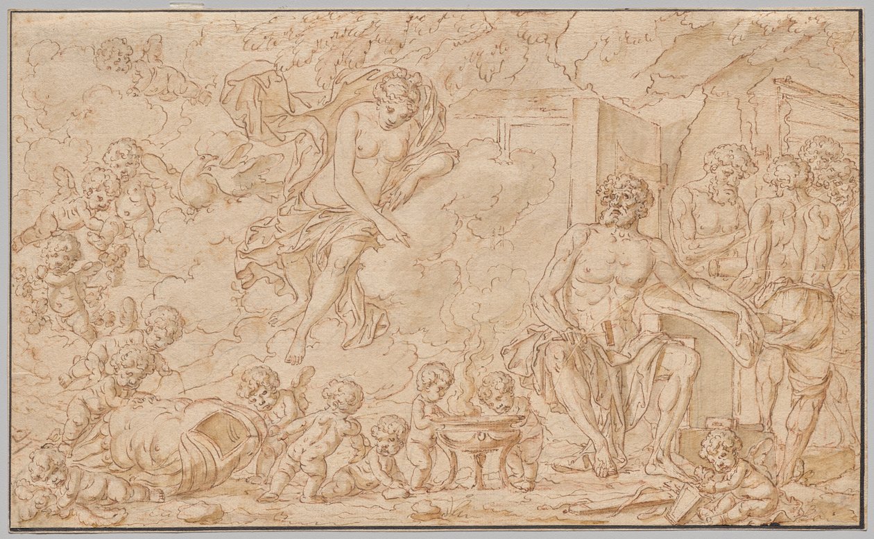 Venus bij de smidse van Vulcanus door Louis Felix de la Rue