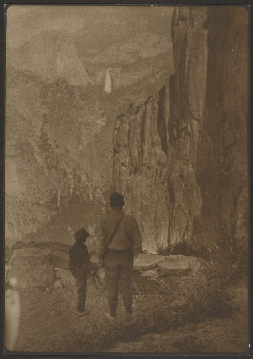 Het pad ‘Nevada Falls from Ledge’, Yosemite door Louis Fleckenstein