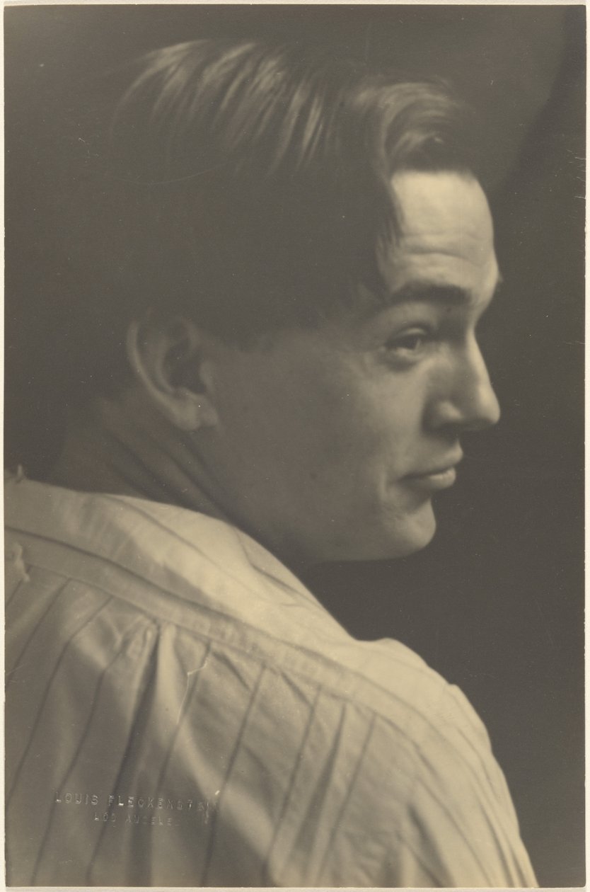 [Portret van een jonge man in een gestreept overhemd] door Louis Fleckenstein