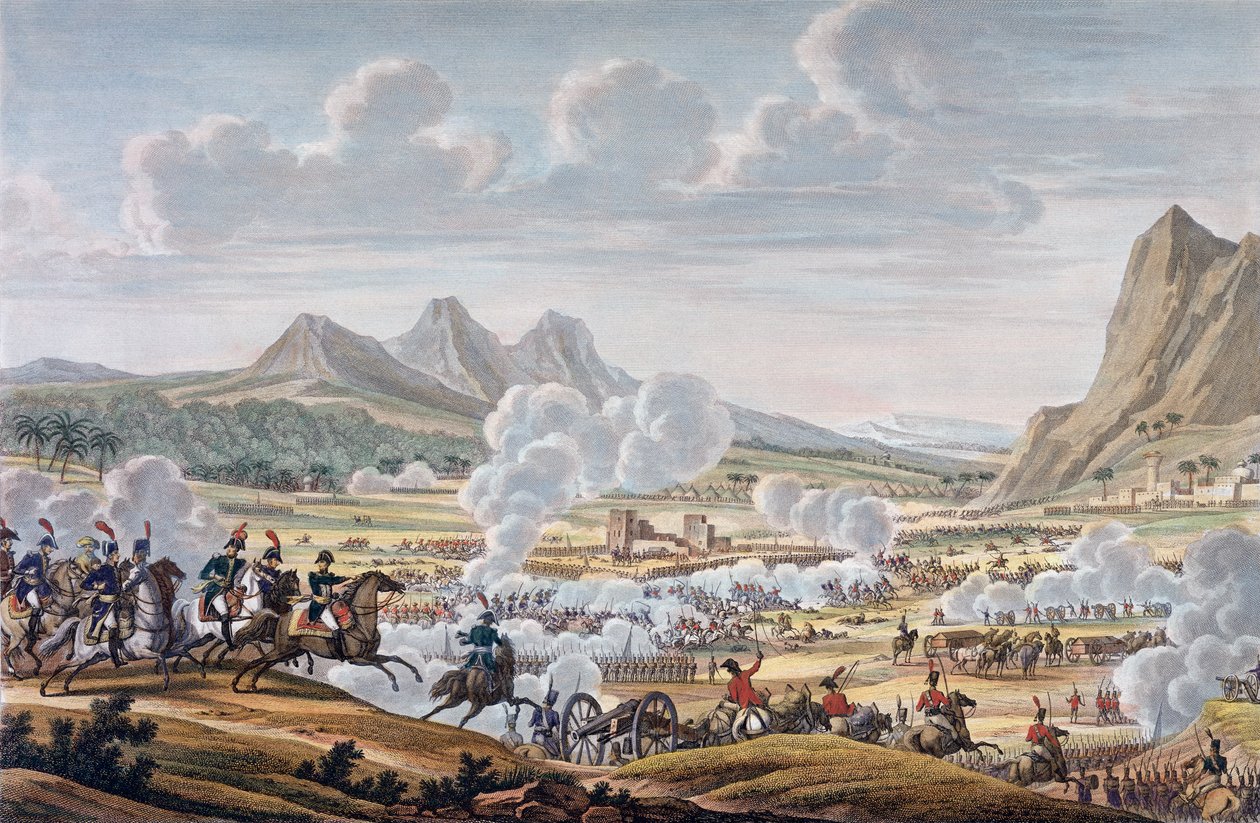 De slag bij de berg Tabor, 27 Ventôse, jaar 7, 17 februari 1799 door Louis Francois Couche