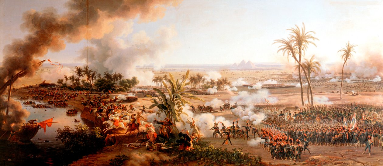 Slag bij de Piramides, Egypte, 21 juli 1798 door Louis Francois Lejeune