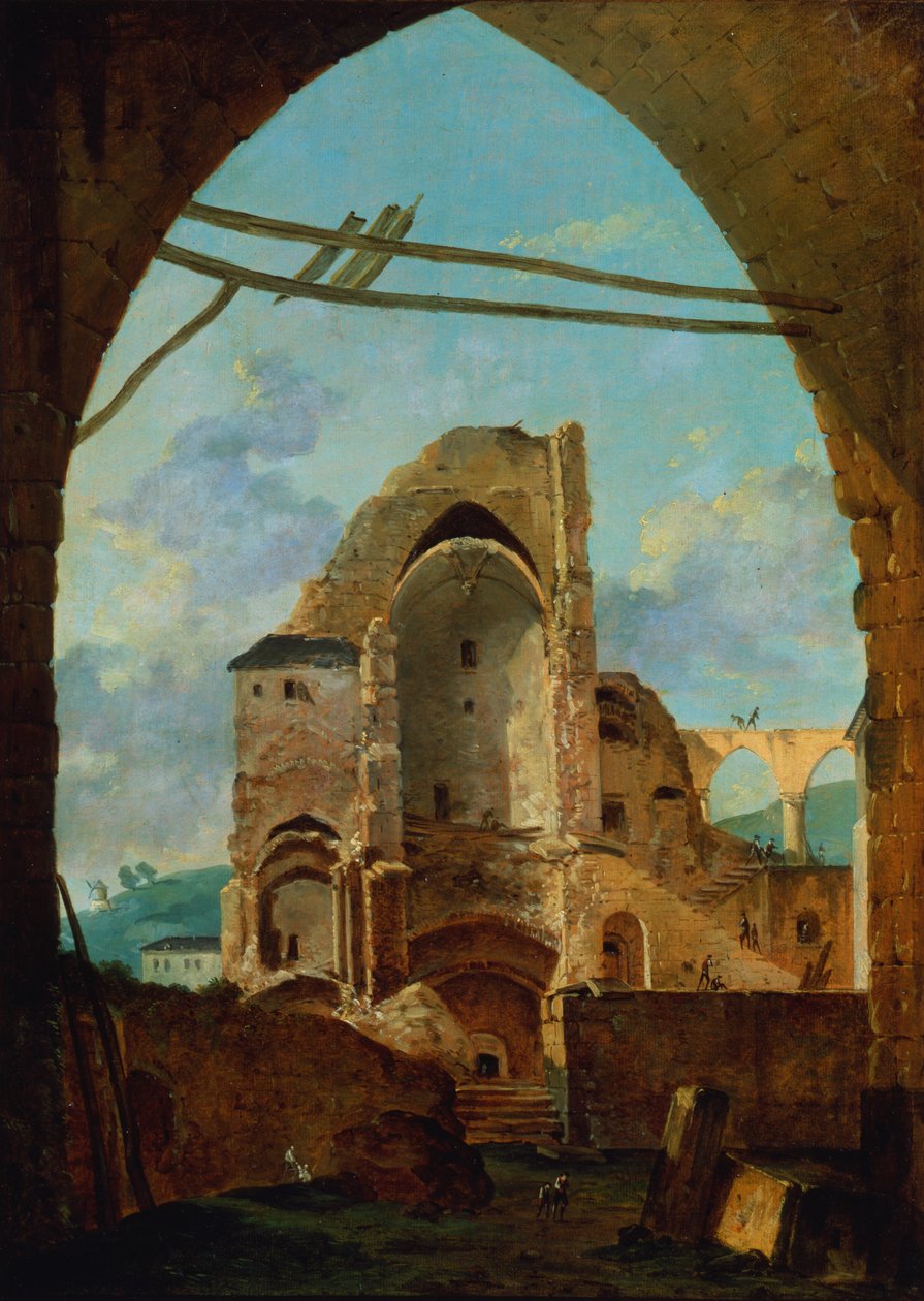De Sloop van de Abdij van Montmartre, ca. 1740-1800 door Louis Gabriel Moreau