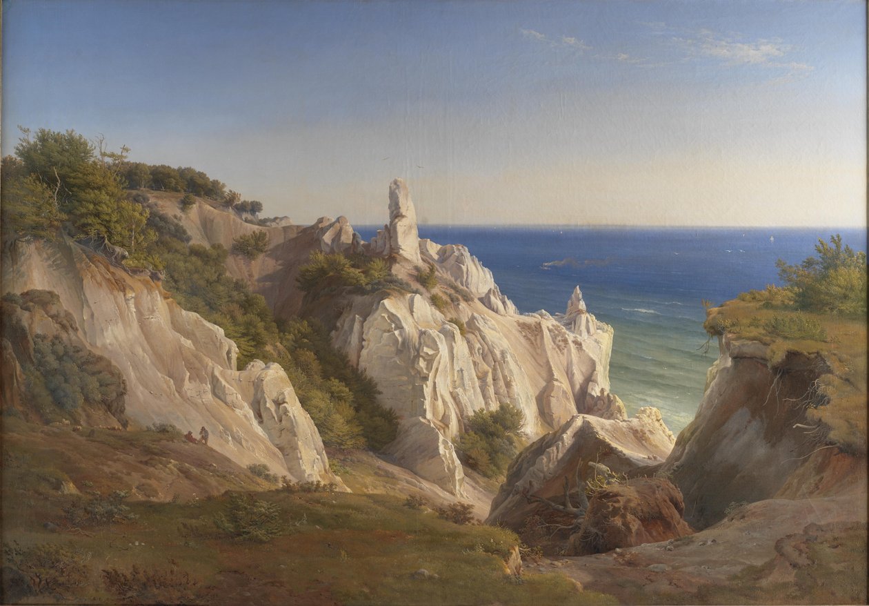 Deens:  Møens Klint, De kliffen van het eiland Møn door Louis Gurlitt