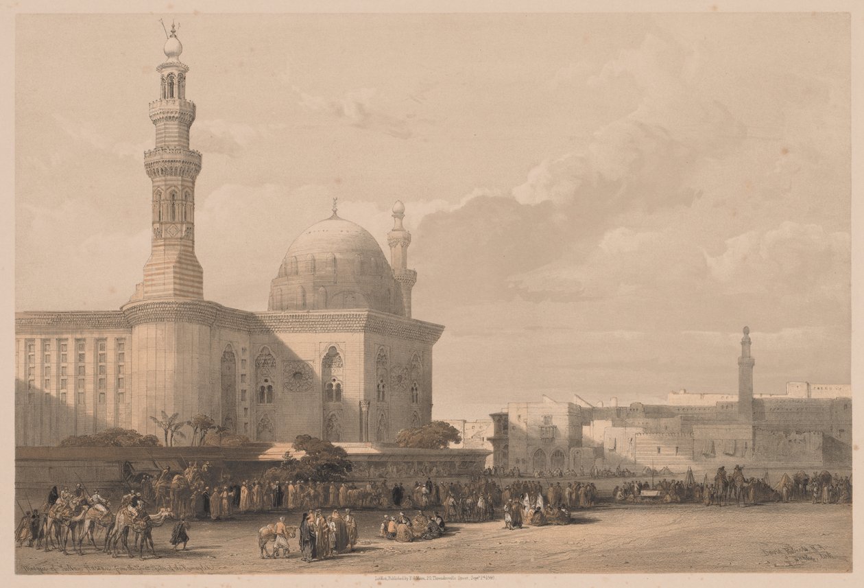 Egypte en Nubië: Deel III - Nr. 38, Moskee van Sultan Hassan vanaf het Grote Plein van de Rameyleh door Louis Haghe
