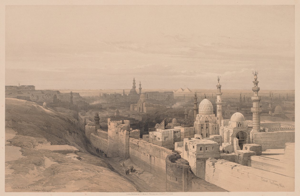 Egypte en Nubië: Deel III - Nr. 26, Caïro, Kijkend naar het Westen door Louis Haghe