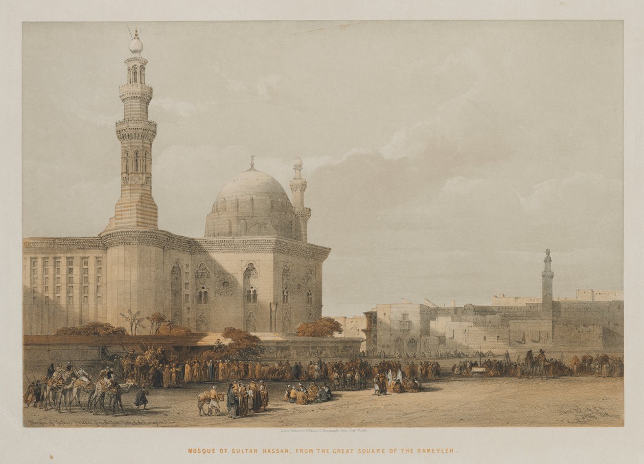 Egypte en Nubië, Deel III: Moskee van Sultan Hassan, vanaf het grote plein van de Rameyleh door Louis Haghe