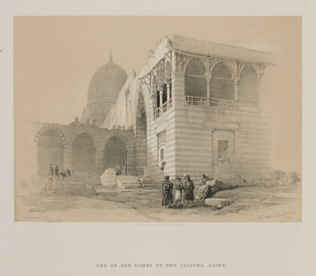 Egypte en Nubië, Deel III: Een van de graven van de Kaliefen, Caïro, 1848 door Louis Haghe