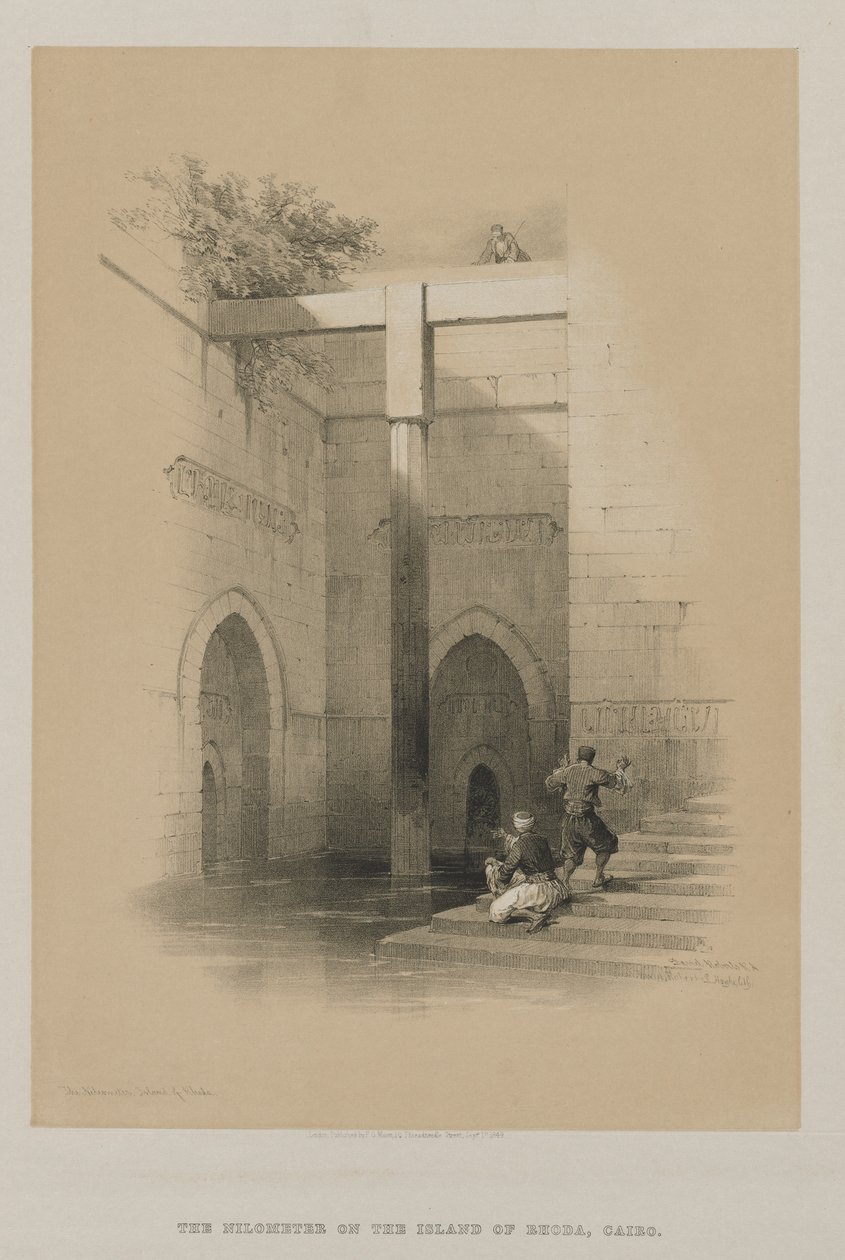 Egypte en Nubië, Deel III: De Nijlometer. Eiland Rhoda, 1849 door Louis Haghe