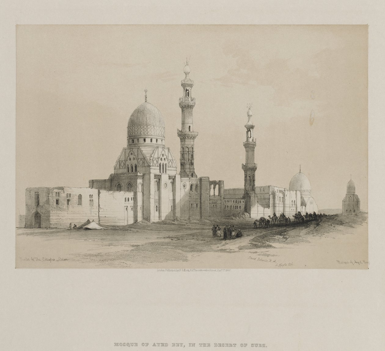 Egypte en Nubië, Deel III: Graven van de Kaliefen-Caïro. Moskee van Ayed Be[y], 1849 door Louis Haghe