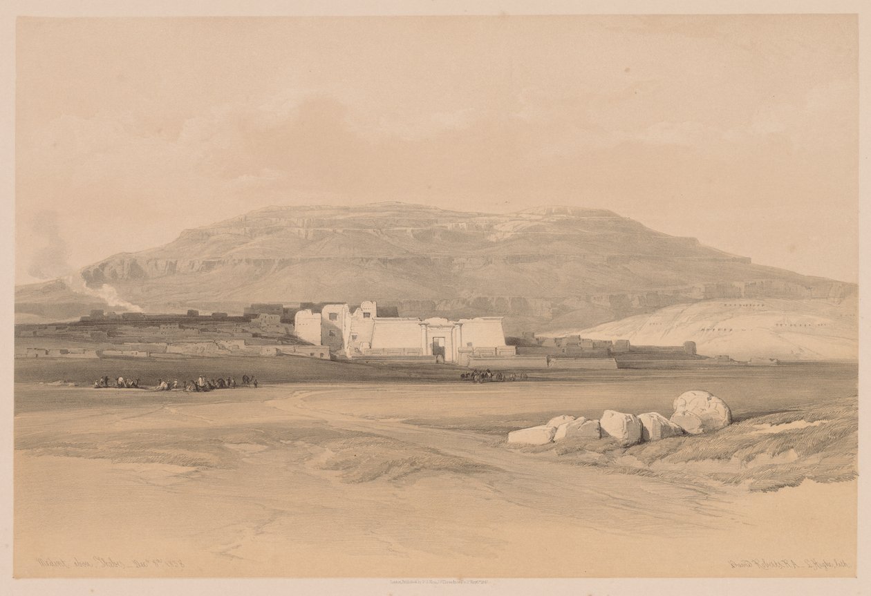 Egypte en Nubië: Deel II - Nr. 20, Medinet Abou, Thebe, 1838 door Louis Haghe
