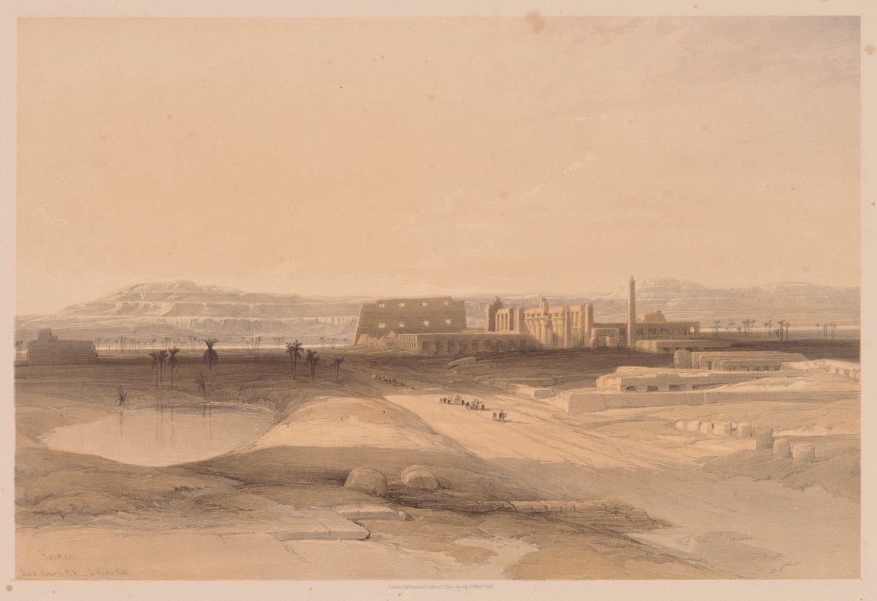 Egypte en Nubië: Deel II - Nr. 32, Karnak, 1838 door Louis Haghe