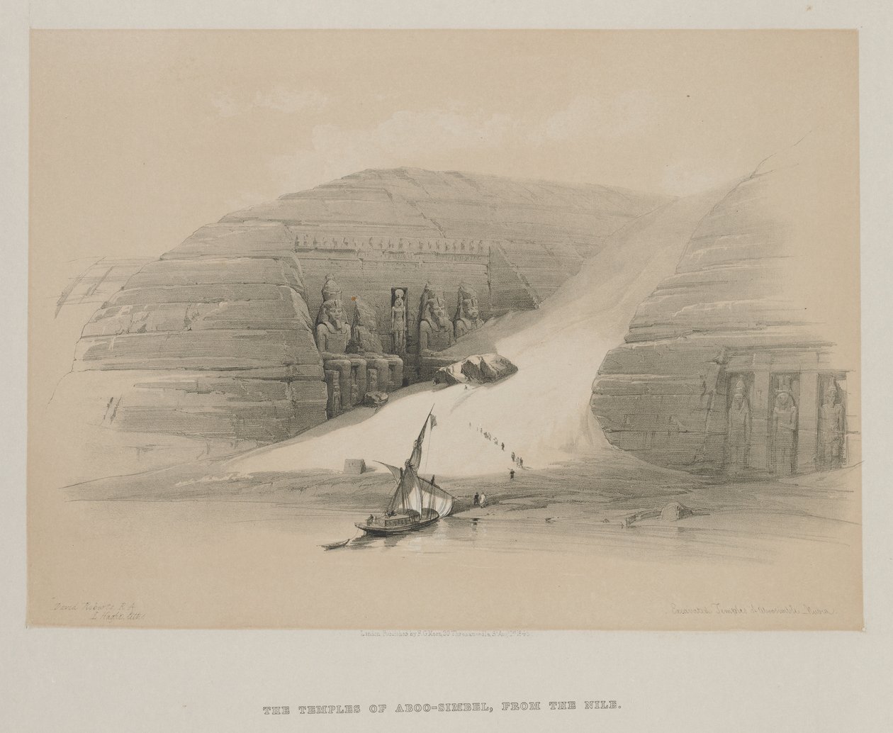 Egypte en Nubië, Deel II: Opgegraven Tempels van Abo Simbel, Nubië, 1848 door Louis Haghe