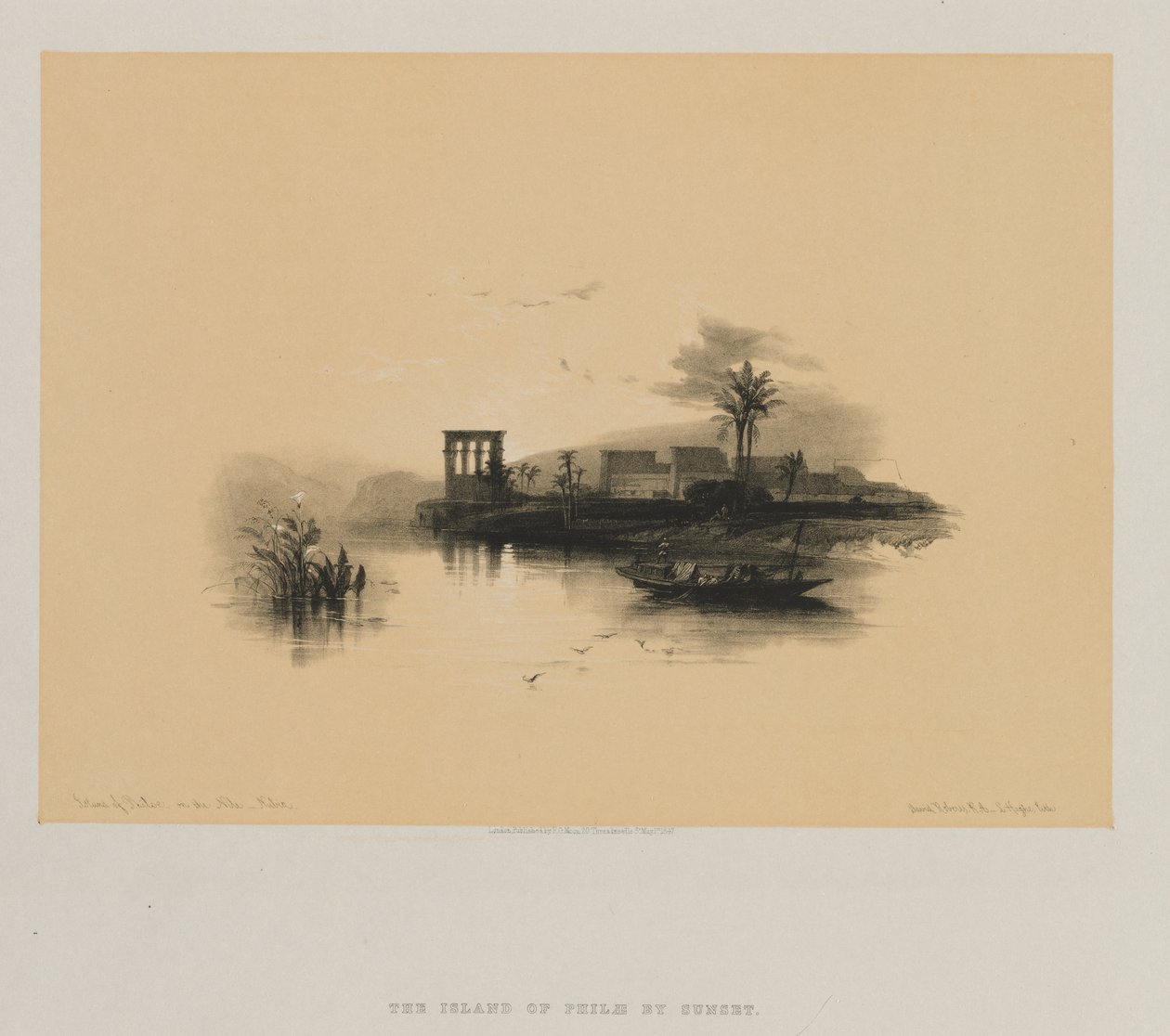 Egypte en Nubië, Deel II: Eiland Philae, aan de Nijl, Nubië, 1847 door Louis Haghe