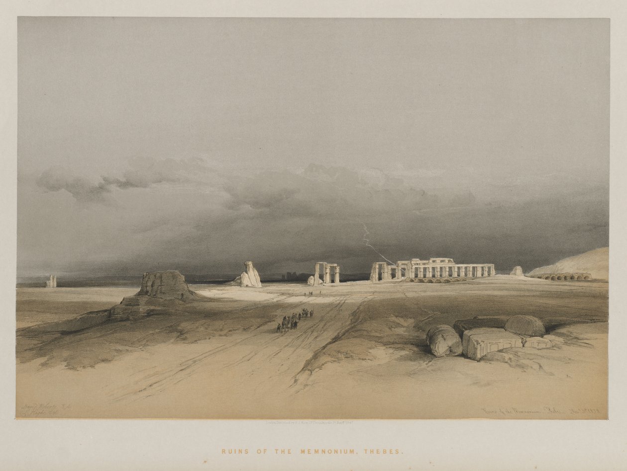 Egypte en Nubië, Deel II: Ruïnes van Memnonium, Thebe, 1847 door Louis Haghe