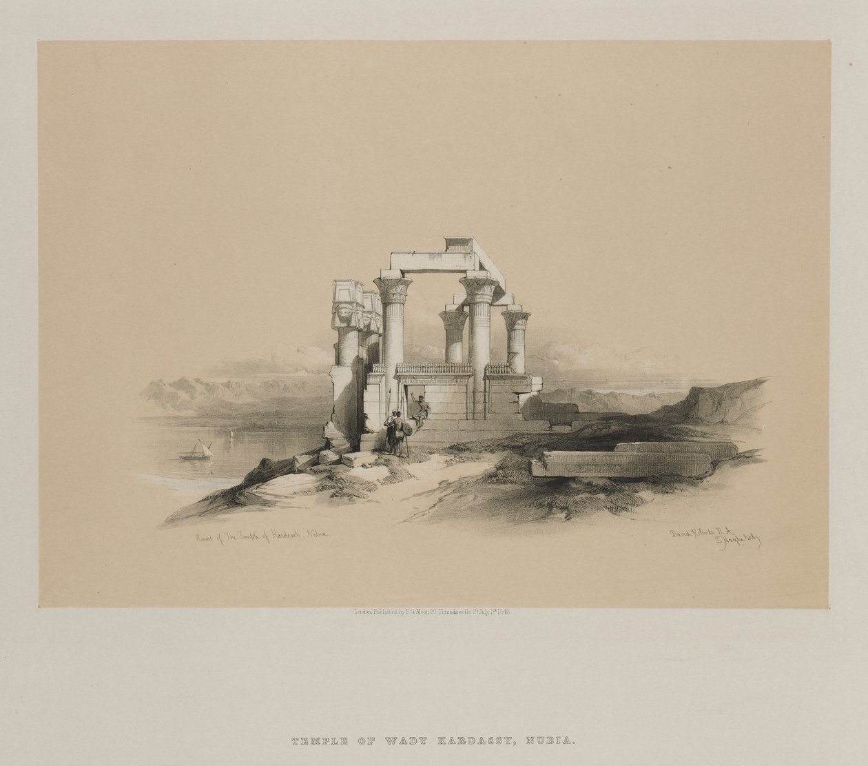 Egypte en Nubië, Deel II: Ruïnes van de Tempel van Kardeseh, Nubië door Louis Haghe