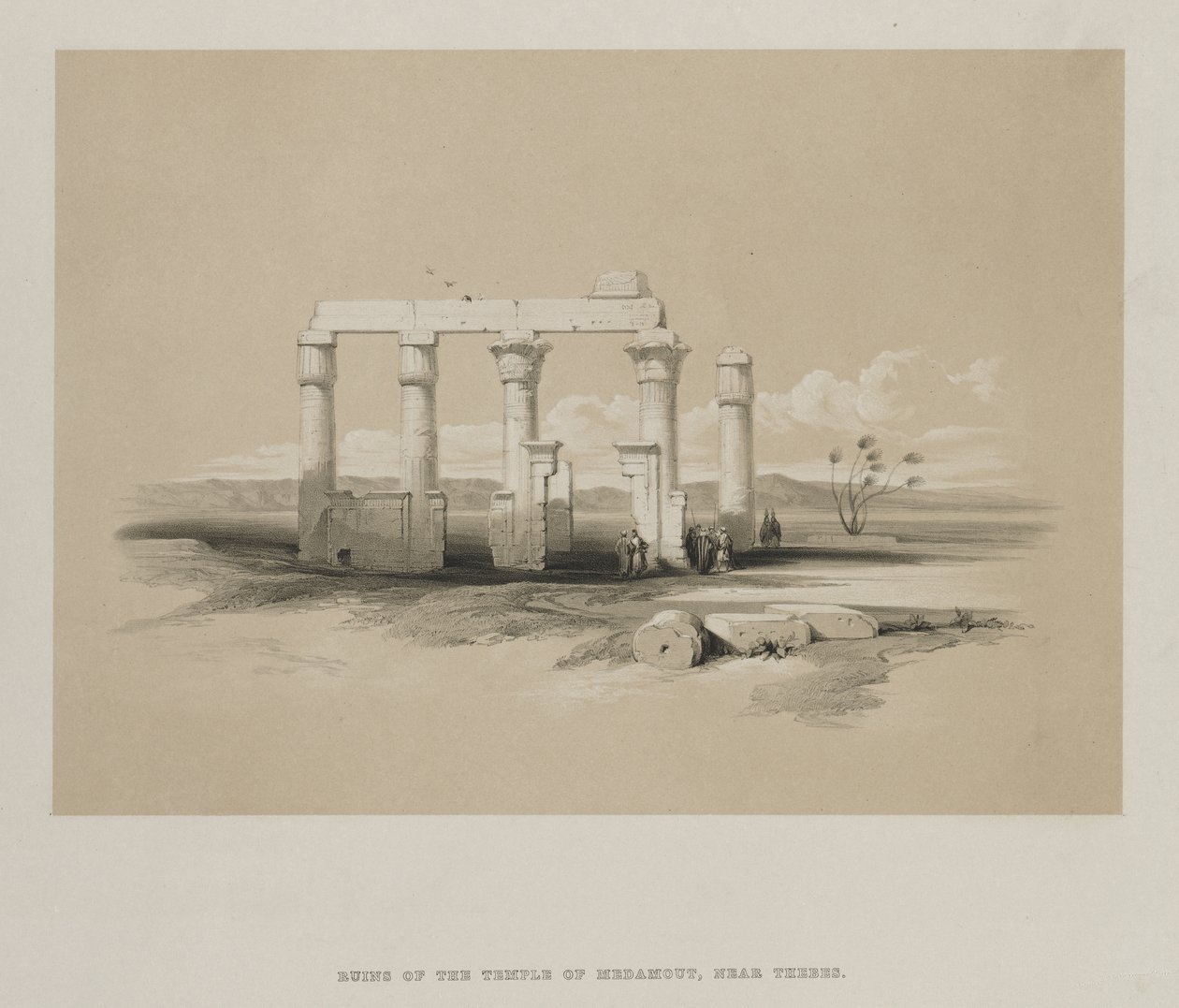 Egypte en Nubië, Deel II: Ruïnes van de tempel van Madamoud, in Thebe door Louis Haghe