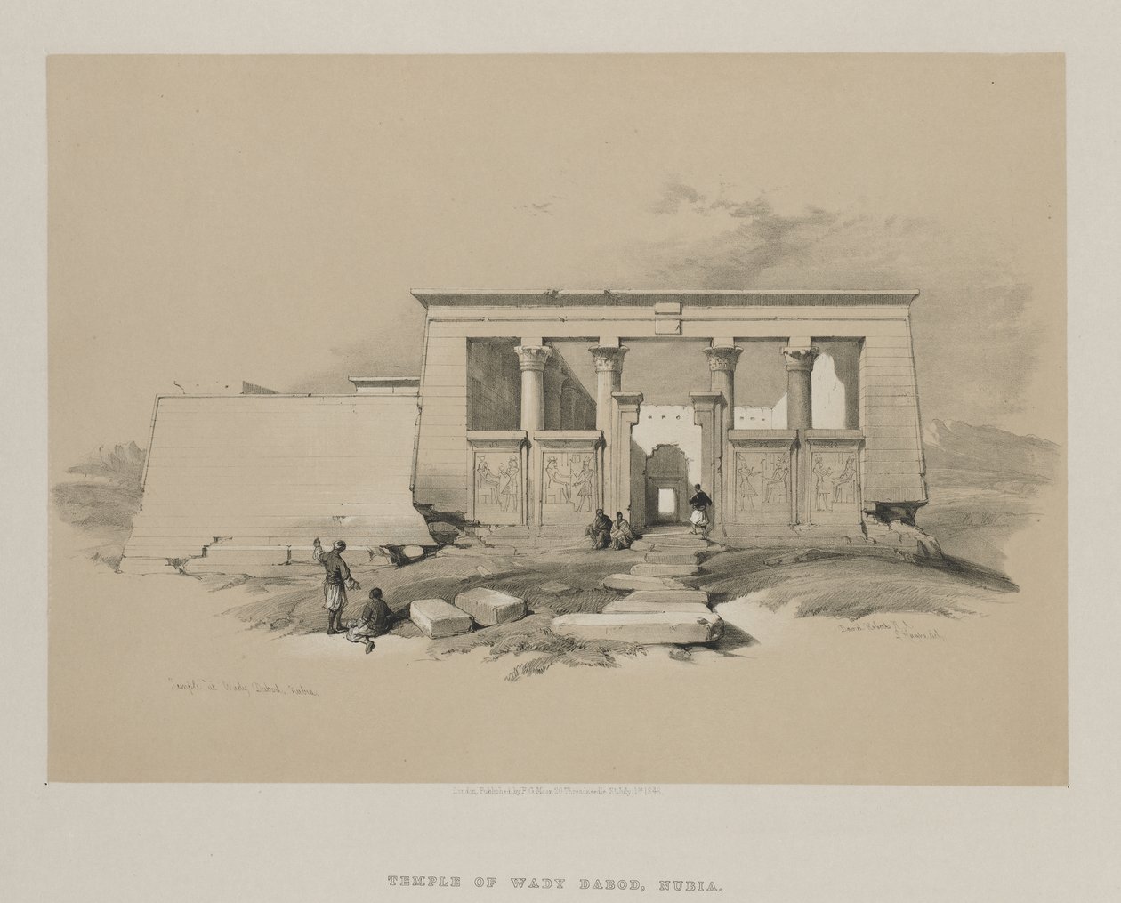 Egypte en Nubië, Deel II: Tempel in Wady Dabod, Nubië door Louis Haghe