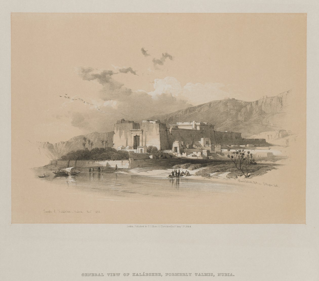 Egypte en Nubië, Deel II: Tempel van Kababshe, Nubië, 1848 door Louis Haghe