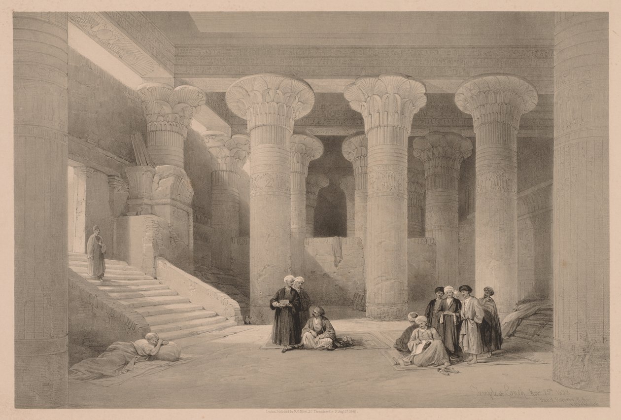 Egypte en Nubië: Deel I - Nr. 24, Tempel bij Esneh door Louis Haghe