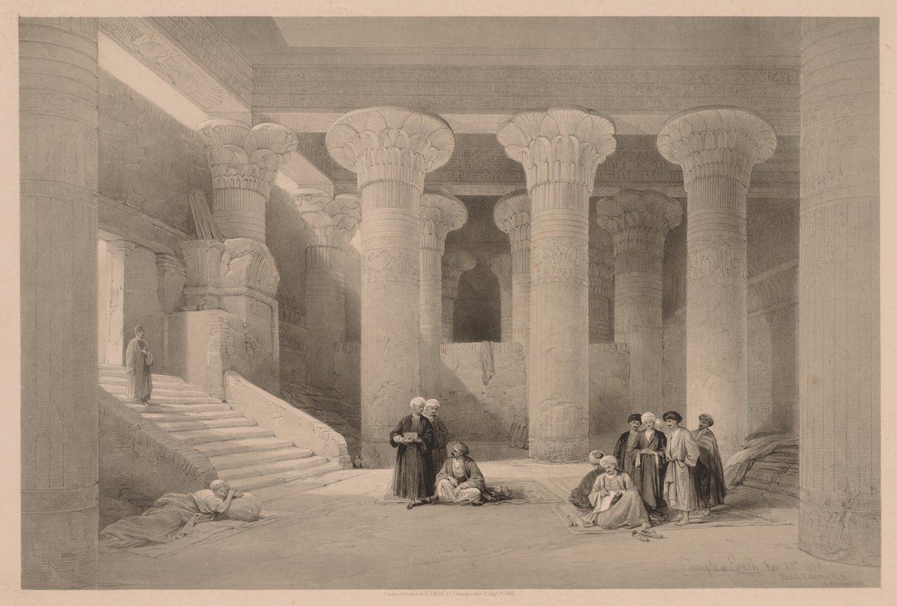 Egypte en Nubië: Deel I - Nr. 24, Tempel in Esneh, 1838 door Louis Haghe