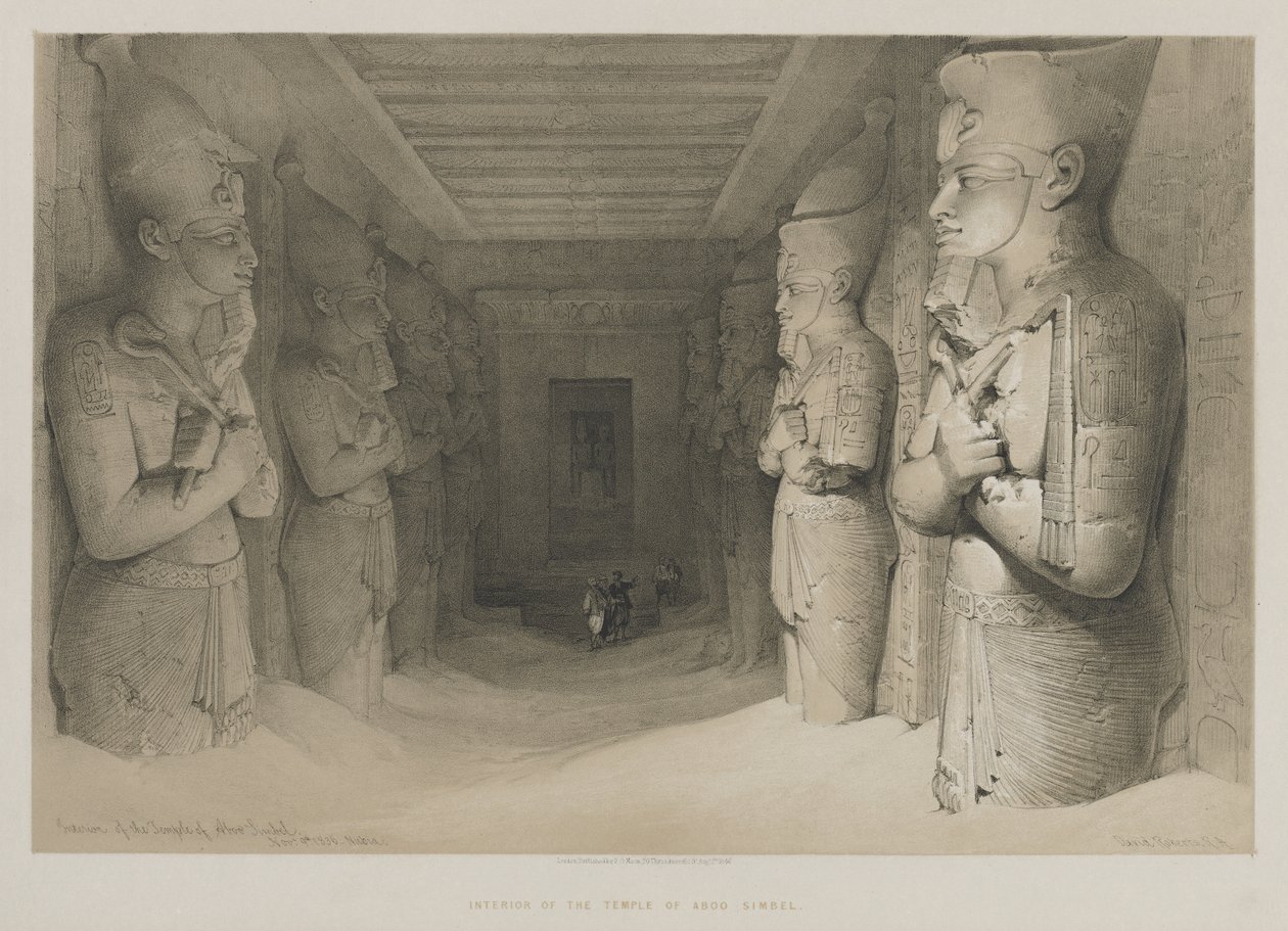 Egypte en Nubië, Deel I: Interieur van de Tempel van Aboo-Simbel, 1846 door Louis Haghe
